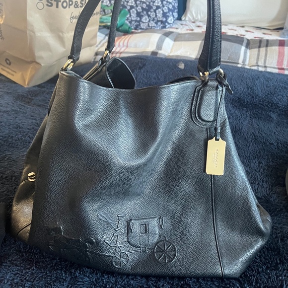 Coach Handbags - Coach Hobo Black Monogrammed Bag